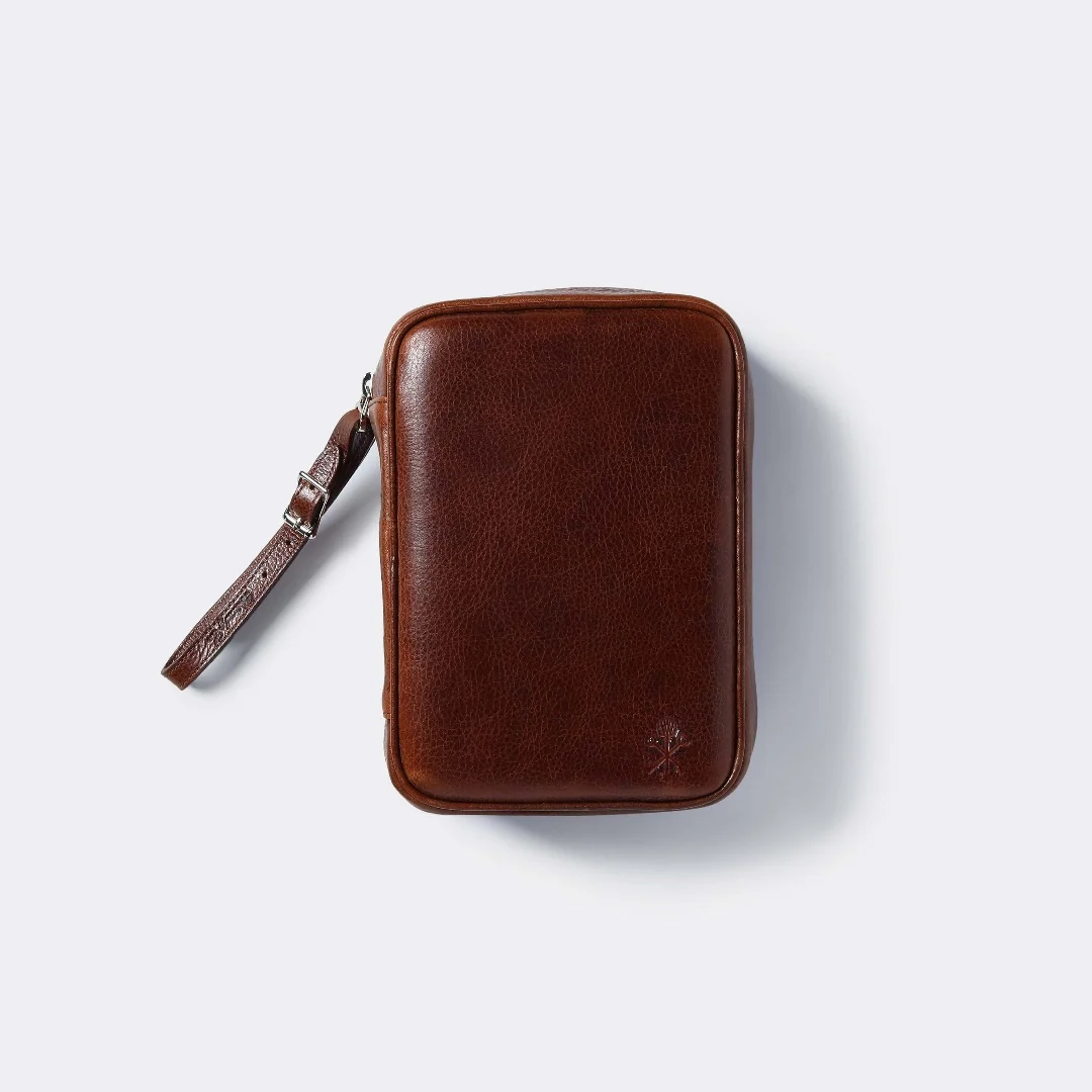 Custom Havana Leather Cigar Travel Case in Antique Saddle - Image 3