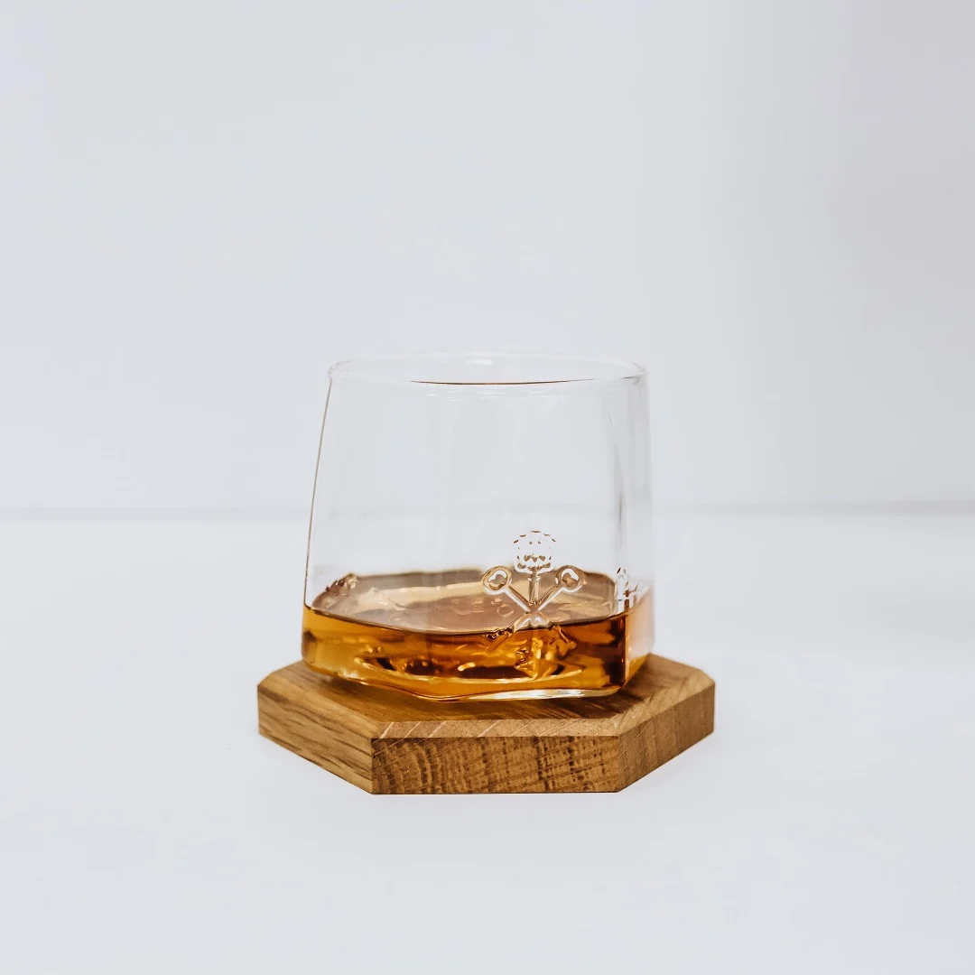 Pappy & Company Spinning Glass Set with Barrel Stave Coasters - Image 8